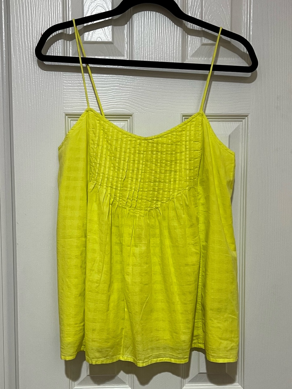 J. Crew Lemon Yellow Smocked Yoke Spaghetti Strap Camisole 8